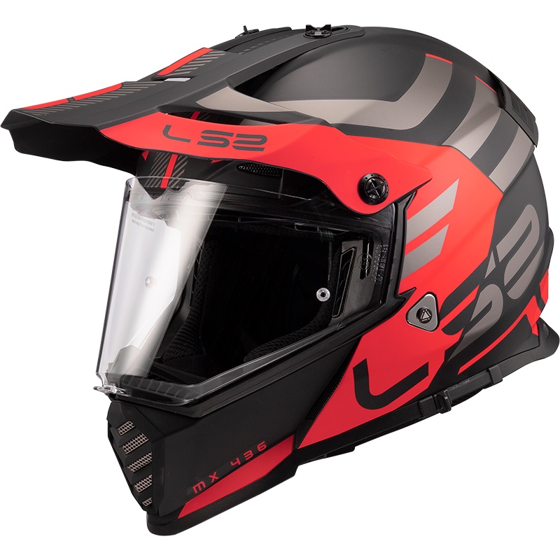 LS2 PIONEER EVO ADVENTURER MAT SİYAH-KIRMIZI KASK